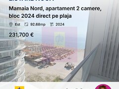 Mamaia Nord, apartament 2 camere, bloc 2024 direct pe plaja